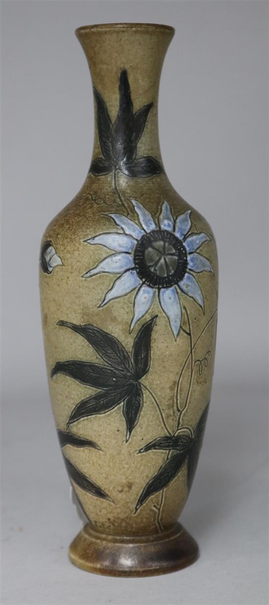 A small Martin Brothers stoneware baluster vase, c.1882,